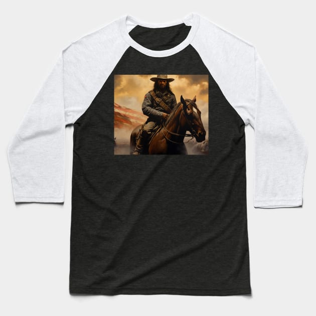 Buffalo Soldier - Close up Baseball T-Shirt by UrbanLifeApparel